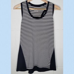 Tek Gear Navy Blue Striped Racerback Tank Top large